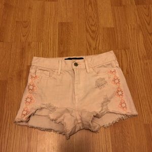 Pink Ripped Jean Shorts